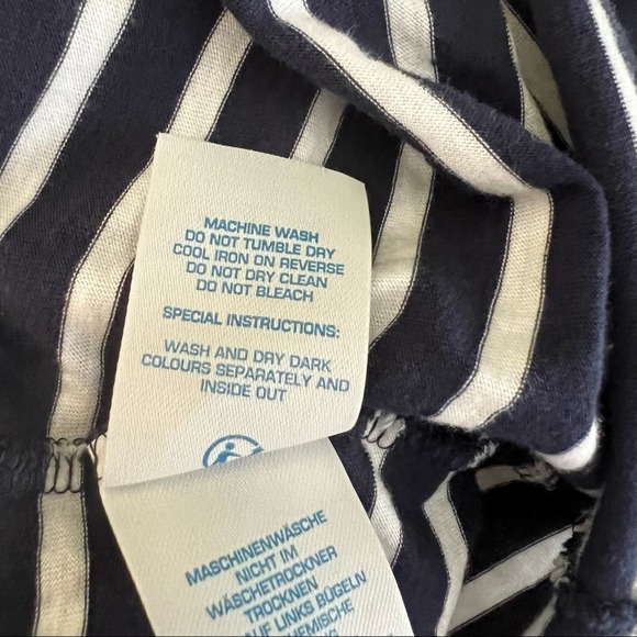 Boden Navy and White Striped 3/4 Sleeve Top Sz 10 - Picture 7 of 8